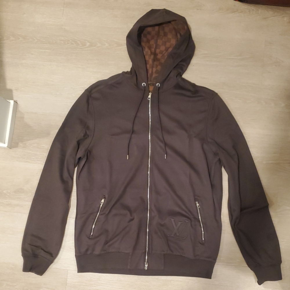 Louis Vuitton archive brown ebene Millionaire damier zip hoody size L mens large